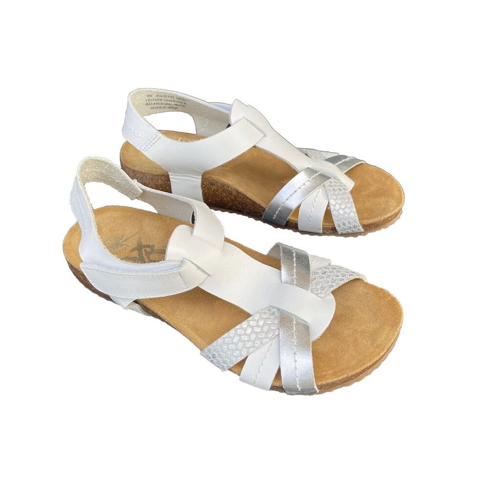 OTBT Jeanette Womens Comfort Sandals Size 8 White Silver Lite Platform Wedge NEW